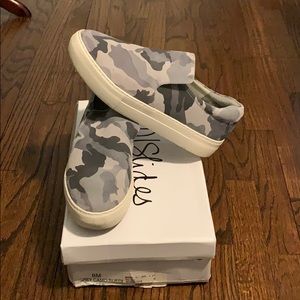 J Slides Camo Suede slip ons